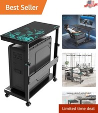 Height Adjustable Portable Computer Tower Stand - Multifunctional - Black picture