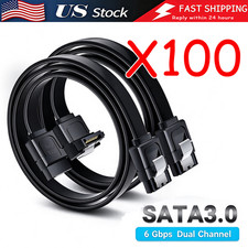 SATA III Cable 6Gbps 90 Degree Right Angle Locking Latch 18 Inches for HDD Lot picture