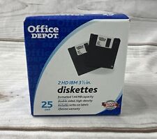 NEW SEALED 25 Office Depot 2HD IBM Formatted 3.5” Floppy Disks Diskettes 1.44 MB picture