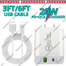 20W USB Fast Quick Charger PD+QC 3.0 Adapter Cable for iPhone 14 13 12 11 XR 8 7 picture