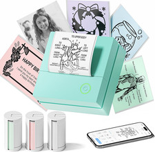 Mini Sticker Printer, PM290 Sticker Maker Machine with 3 Roll Paper picture