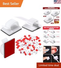100 Pcs Adhesive Cable Clips - Elegant Wire Holder for Home and Holiday Decor picture