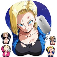 3D Mouse Pad, Oppai Design Wrist Rest, Ergonomic Gaming Mat, Android-18 picture