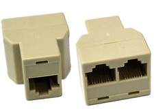 2X Pcs RJ45 CAT 5 6 LAN Ethernet Splitter Connector Adapter PC picture