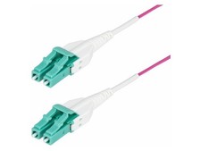 StarTech 10m 33ft LC to LC UPC OM4 Multimode Fiber Optic Cable Erika Violet 50/1 picture