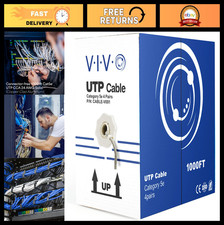 1,000ft Cat5e Ethernet Cable, 24 AWG UTP Bulk Wire, LAN Network Pull Box, Gray picture