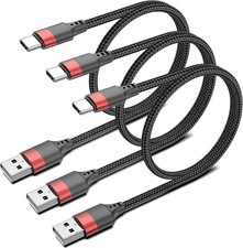 1.5ft USB C Cable, 3 Pack Short USB A to USB C Cable for iPhone 16 15, Nylon picture