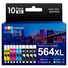 10 Pack 564XL Ink Cartridges Compatible with HP Printers Black Cyan Magenta Y... picture