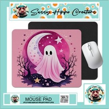 Mouse Pad Pink Ghost Stars and Moon Halloween Anti Slip Back Easy Clean picture