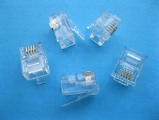 1000 Pcs RJ11 6P4C Water Clear Modular Telephone Plug Connector New picture