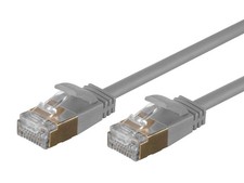Monoprice Cat6A Ethernet Cable 10m Gray RJ45 36AWG S/STP LAN Modem Router 5pcs picture