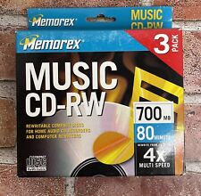 Memorex Music CD-RW/3 Pack-Rewritable Compact Discs-700MB,80 Min.,From 1x-4x MS picture
