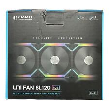 Lian Li UNI FAN SL120 RGB 120mm V1 3 Pack BLACK with Controller Case Fan picture