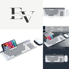 Quiet & Stylish Wireless Keyboard with Tablet Holder - Rechargeable & Ergonomic picture