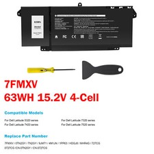Replacement 7FMXV Battery For Dell Latitude 5320 7320 7420 7520 4M1JN TN2GY 63Wh picture