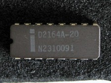 👀 INTEL D2164A-20 Page Mode DRAM, 64Kx1, 200ns, NMOS, 16-pin DIP 💲 picture