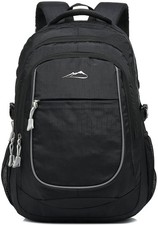 ProEtrade Backpack Bookbag for College Sturdy Travel 15.6 Inch, Black picture