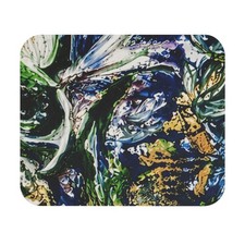Abstract Fluid Art Mouse Pad | Blue Green Gold Swirl picture