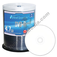 100 Optical Quantum 16x 4.7GB DVD-R White Thermal HUB Printable OQBQDMR16WTP picture