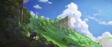 Landscape cyclecircle windmill wind turbine trees grass Custom Gaming Mat Desk picture