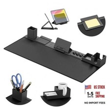Desk Pad Mat Set, 6 in 1 Mouse Mat with Magnetic Desktop Storage Black picture