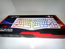 HXSJ J70 69-Key Ergonomic RGB Illuminated Wired USB-C Keyboard White picture