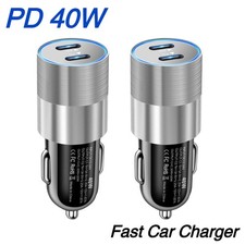40W Fast Car Charger Dual USB-C Adapter For iPhone 17 16 15 14 13 12 11/Samsung picture