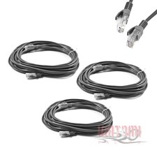 3X 50FT CAT5 CAT5E RJ-45 ETHERNET LAN NETWORK PATCH CABLE GREY MALE CONNECTOR picture
