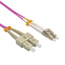 10 Pack of 1.5m LC/UPC SC/UPC OM4 Multimode Duplex Erika Violet Fiber Optic Patc picture