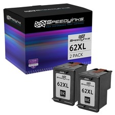 2pk Reman Replacement Ink Cartridge for HP C2P05AN (HP 62XL) HY Black picture