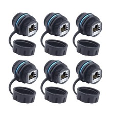 6 PCS RJ45 CAT6 Panel Mounting Shielded Waterproof Connector Cat5/5e/6 Adapter picture
