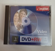 3 Pack Imation DVD+RW Rewritable Sealed Discs 120 Min / 4x NEW picture