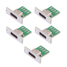 CY 5pcs DIY OEM USB Type-A Female Socket Solder Connector with Panel Mount picture