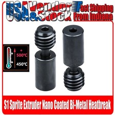 S1 Sprite Extruder Nano Coated BiMetal Heatbreak, Copper + Titanium up to  500°C picture