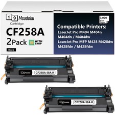 2PK BK CF258A 58A Toner Cartridge Compatible for HP LaserJet Pro M404dn lot picture