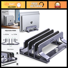 Adjustable 3-Slot Vertical Laptop Stand Holder for MacBook, Dell, HP, Lenovo - U picture