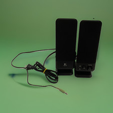 Logitech R-10 2.0 Channel Wired Computer Speakers Black 3.5mm Input picture