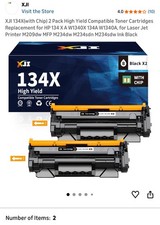 XJ| 134X(with Chip) 2 Pack High Yield Compatible Toner Cartridges Replacement picture