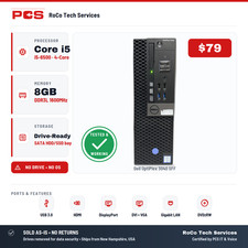 Dell OptiPlex 3040 SFF Desktop i5-6500 4-Core 8GB No HDD No OS DVD-RW Dual Video picture