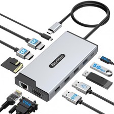 USB C Hub Multiport Adapter Triple Display Docking Station 4K 60Hz 100W PD picture