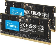 NEW Crucial 64GB (2x32GB) DDR5 4800MHz SODIMM Laptop RAM CL40 CT2K32G48C40S5 picture