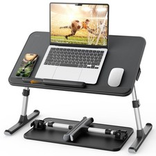 Non-Slip Leather Laptop Bed Tray Table,Lap Desk with Laptop Stopper picture