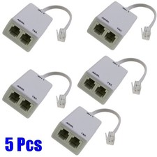5 Pcs ADSL ADSL2 DSL Modem Telephone Phone Fax In-Line Splitter Filter RJ11 picture