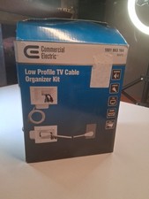 Commercial Electric Low Profile Tv Cable Organizer Kit White New Open Box picture