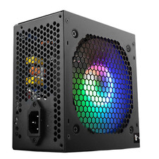 PC Power Supply RGB Computer 600W Black AIGO 120mm Fan Quiet Gaming Black picture