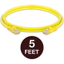 2 PCS Yellow Cat5e Patch Cable Cat5 Ethernet Cord RJ45 Connectors LAN UTP Wire picture