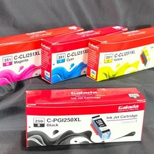 Galada Ink Cartridges for Canon PGI-250XL CLI-251XL 4 Pack BK C M Y Sealed New picture