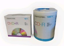 Memorex CD-R Digital Media 52X 700mb 80Min 100 Pk + Bonus 10 DVD-R 16X 4.7GB NEW picture