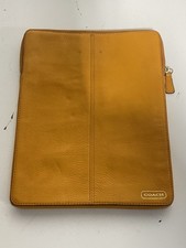 Coach Yellow Pebbled Leather Laptop Tablet Sleeve Pouch Case picture