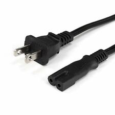 2 Prong Power Cord - Polarized (Square/Round) UL Listed - Black, 6ft Power Cable picture